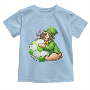 Lucky Pug Soccer Lover Toddler T Shirt St Paddys Day Irish Football Gift TS12 Light Blue Print Your Wear