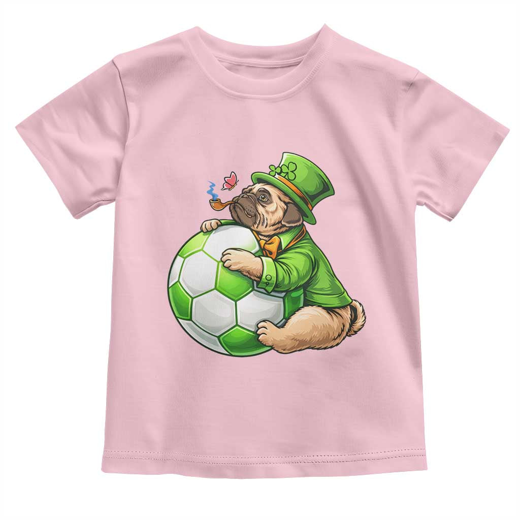 Lucky Pug Soccer Lover Toddler T Shirt St Paddys Day Irish Football Gift TS12 Light Pink Print Your Wear