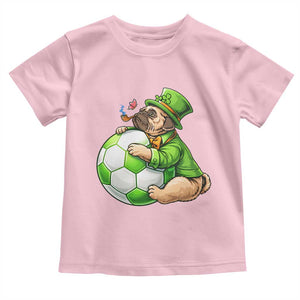 Lucky Pug Soccer Lover Toddler T Shirt St Paddys Day Irish Football Gift TS12 Light Pink Print Your Wear
