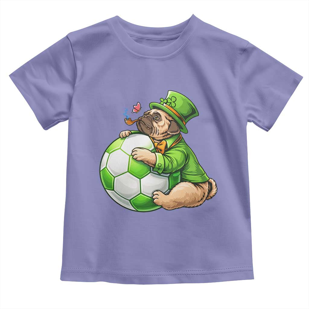Lucky Pug Soccer Lover Toddler T Shirt St Paddys Day Irish Football Gift TS12 Violet Print Your Wear