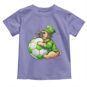 Lucky Pug Soccer Lover Toddler T Shirt St Paddys Day Irish Football Gift TS12 Violet Print Your Wear