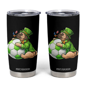 Lucky Pug Soccer Lover Tumbler Cup St Paddys Day Irish Football Gift TS12 Black Print Your Wear