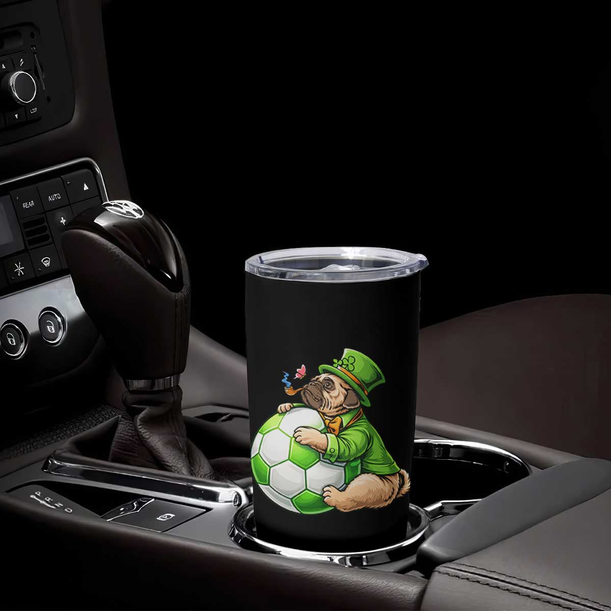 Lucky Pug Soccer Lover Tumbler Cup St Paddys Day Irish Football Gift TS12 Print Your Wear