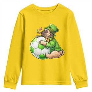 Lucky Pug Soccer Lover Youth Sweatshirt St Paddys Day Irish Football Gift TS12 Daisy Print Your Wear