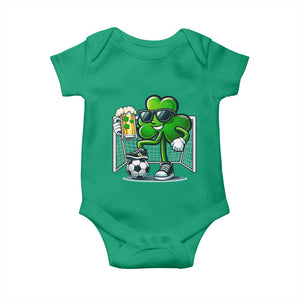 Funny Irish Shamrock Dabbing Soccer Baby Onesie St Patricks Day TS12 Irish Green Print Your Wear