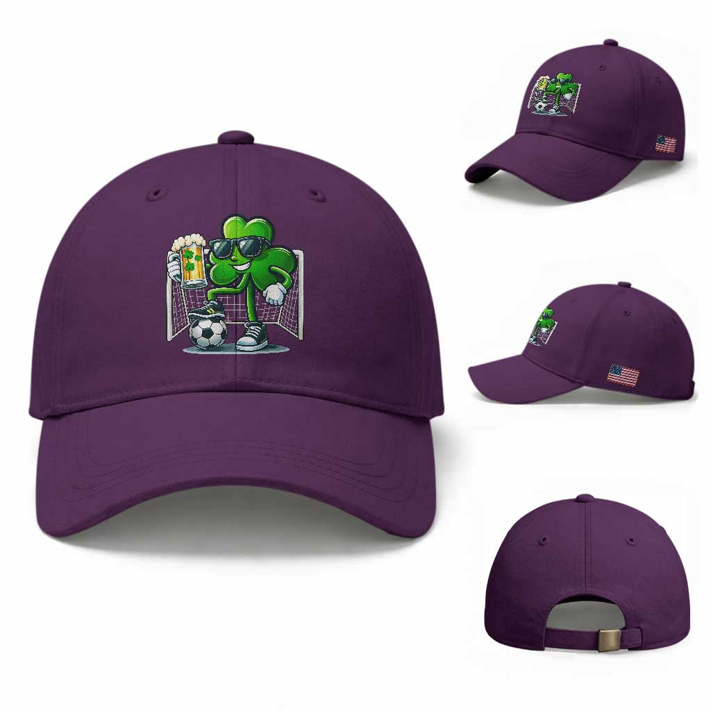 Funny Irish Shamrock Dabbing Soccer Baseball Cap St Patricks Day TS12 Baseball Cap Universal Fit Purple Print Your Wear