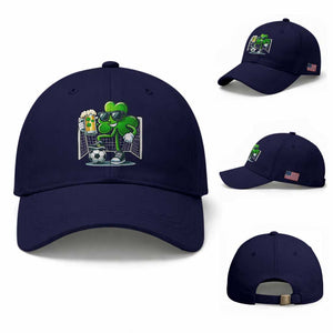 Funny Irish Shamrock Dabbing Soccer Baseball Cap St Patricks Day TS12 Baseball Cap Universal Fit Dark Blue Print Your Wear