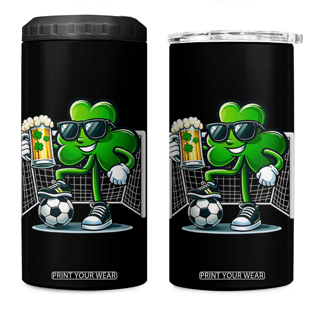 Funny Irish Shamrock Dabbing Soccer 4 in 1 Can Cooler Tumbler St Patricks Day TS12 One Size: 16 oz Black Print Your Wear