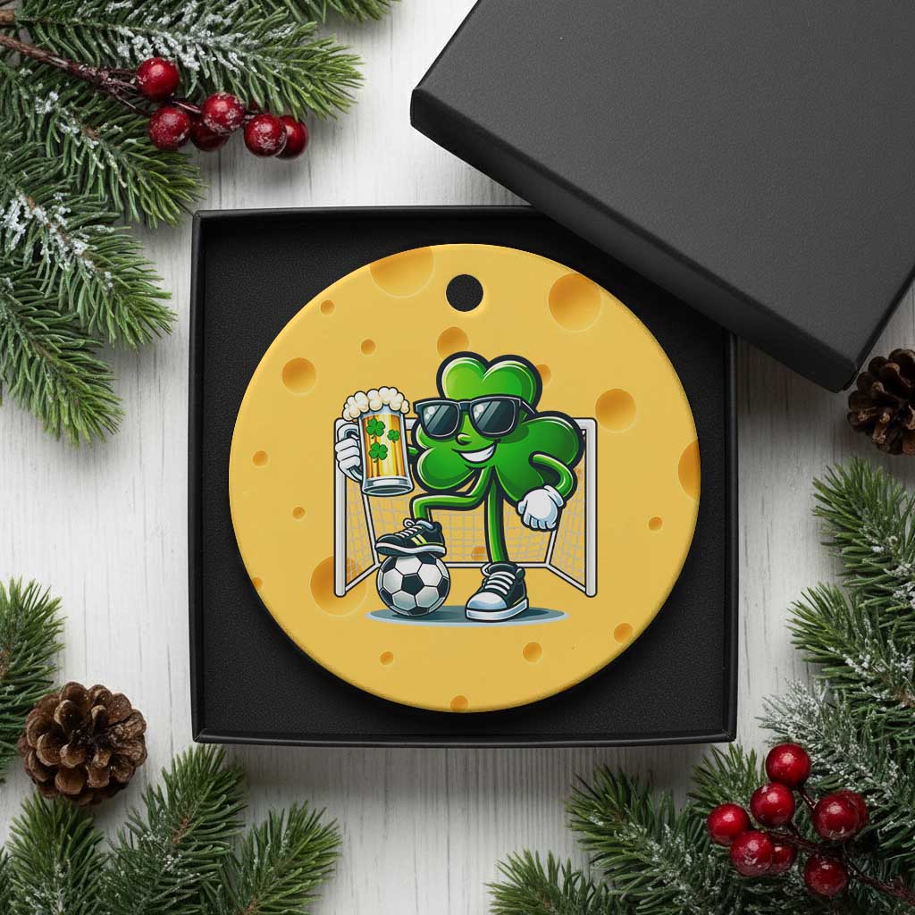 Funny Irish Shamrock Dabbing Soccer Ceramic Ornament St Patricks Day TS12 1pc Yellow Cheese Print Your Wear