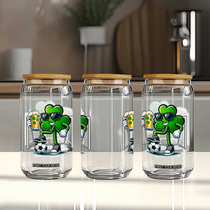Funny Irish Shamrock Dabbing Soccer Glass Can St Patricks Day TS12 Print Your Wear