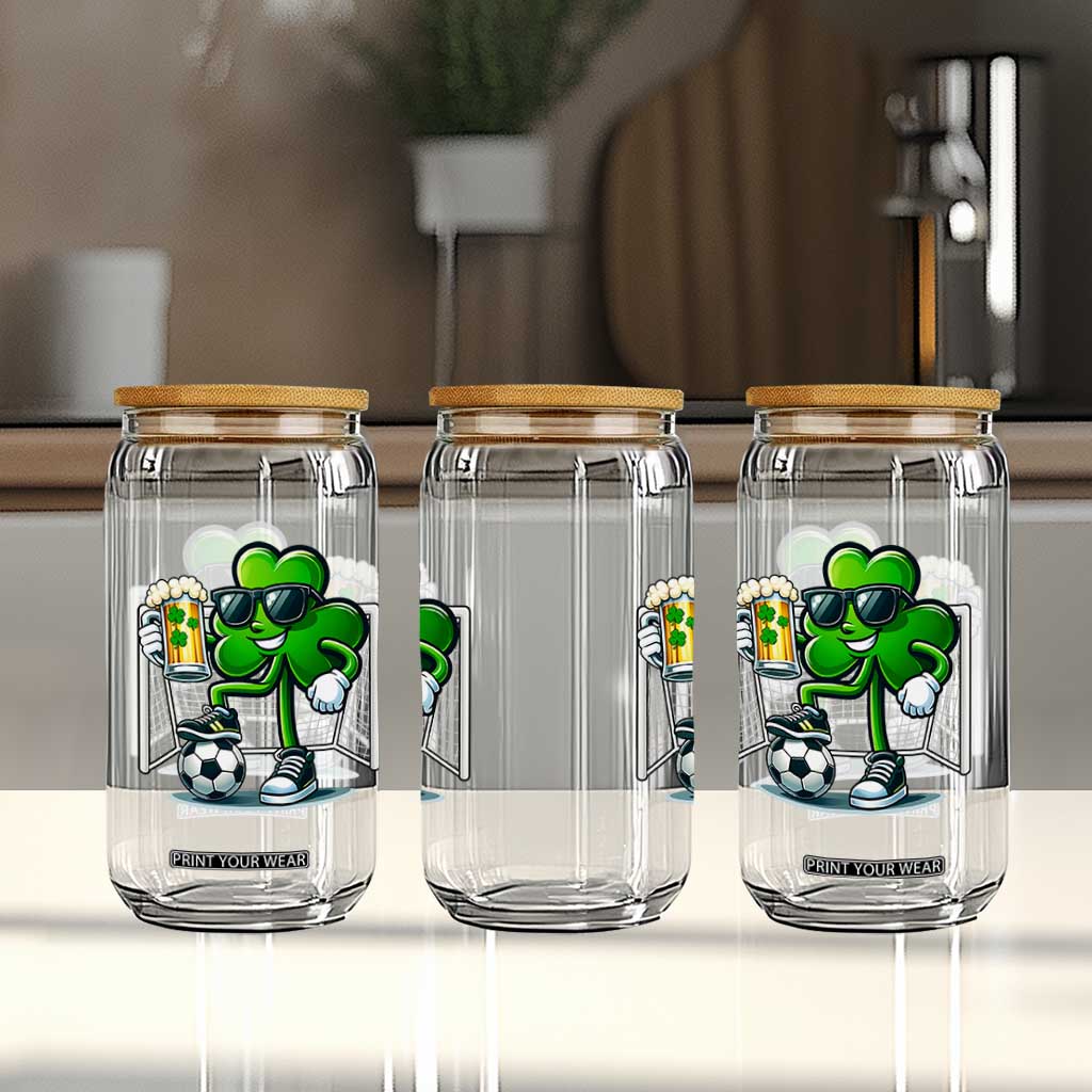 Funny Irish Shamrock Dabbing Soccer Glass Can St Patricks Day TS12 Print Your Wear