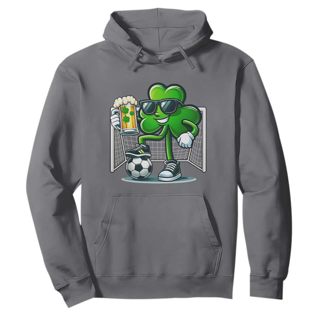 Funny Irish Shamrock Dabbing Soccer Hoodie St Patricks Day TS12 Charcoal Print Your Wear