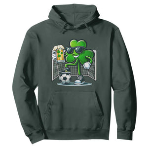 Funny Irish Shamrock Dabbing Soccer Hoodie St Patricks Day TS12 Dark Forest Green Print Your Wear