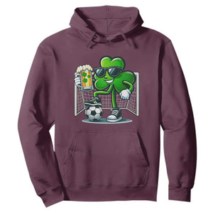 Funny Irish Shamrock Dabbing Soccer Hoodie St Patricks Day TS12 Maroon Print Your Wear