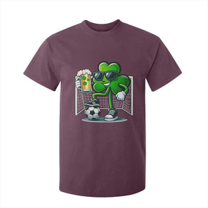 Funny Irish Shamrock Dabbing Soccer T Shirt For Kid St Patricks Day TS12 Maroon Print Your Wear