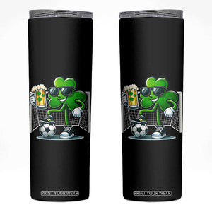 Funny Irish Shamrock Dabbing Soccer Skinny Tumbler St Patricks Day TS12 Black Print Your Wear