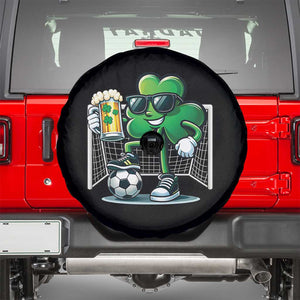 Funny Irish Shamrock Dabbing Soccer Spare Tire Cover St Patricks Day TS12 Black Print Your Wear