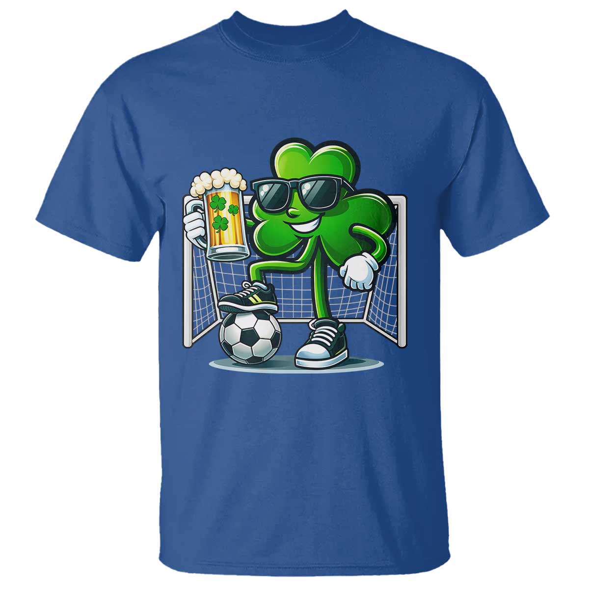 Funny Irish Shamrock Dabbing Soccer T Shirt St Patricks Day TS12 Royal Blue Print Your Wear