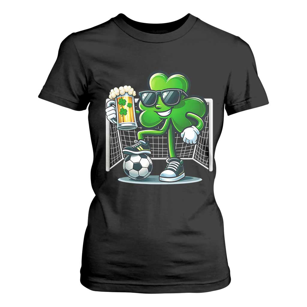 Funny Irish Shamrock Dabbing Soccer T Shirt For Women St Patricks Day TS12 Black Print Your Wear