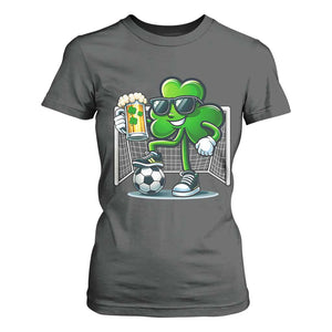 Funny Irish Shamrock Dabbing Soccer T Shirt For Women St Patricks Day TS12 Dark Heather Print Your Wear