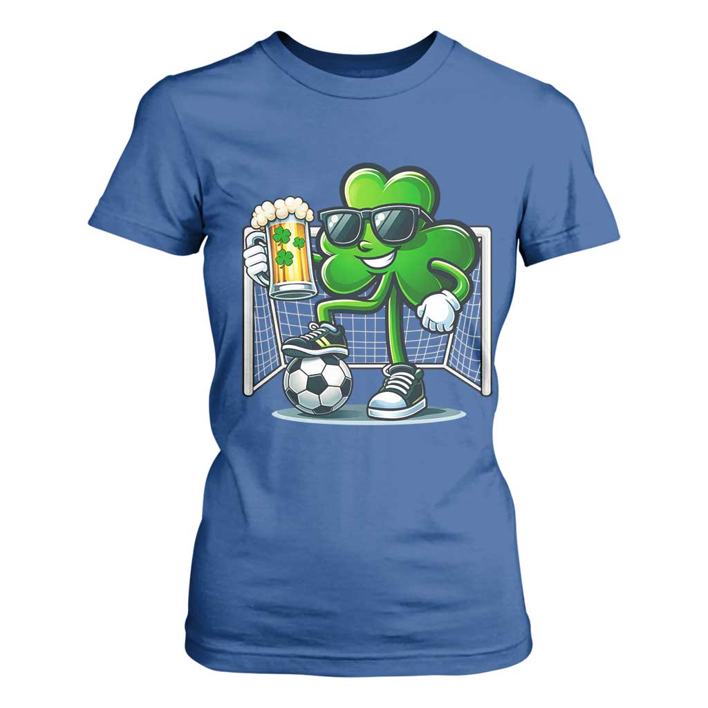 Funny Irish Shamrock Dabbing Soccer T Shirt For Women St Patricks Day TS12 Royal Blue Print Your Wear