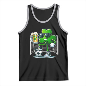 Funny Irish Shamrock Dabbing Soccer Tank Top St Patricks Day TS12 Black Athletic Heather Print Your Wear
