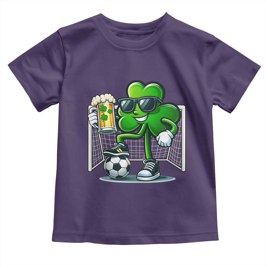 Funny Irish Shamrock Dabbing Soccer Toddler T Shirt St Patricks Day TS12 Purple Print Your Wear