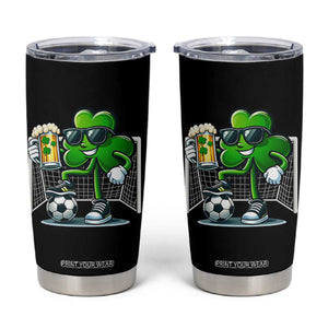 Funny Irish Shamrock Dabbing Soccer Tumbler Cup St Patricks Day TS12 Black Print Your Wear