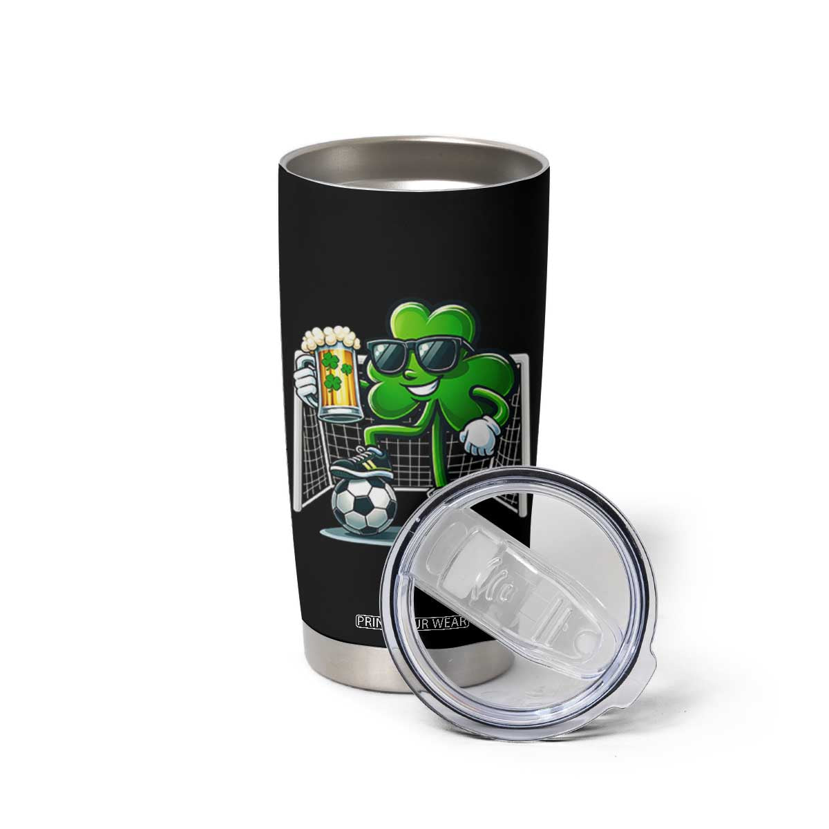 Funny Irish Shamrock Dabbing Soccer Tumbler Cup St Patricks Day TS12 Print Your Wear