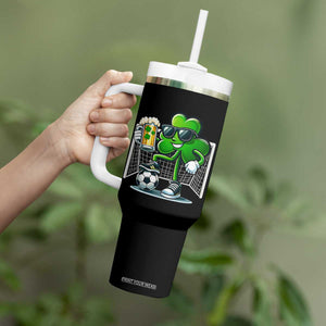 Funny Irish Shamrock Dabbing Soccer Tumbler With Handle St Patricks Day TS12 Print Your Wear
