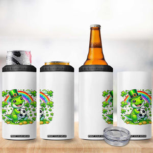 Cute Dinosaur Soccer Player 4 in 1 Can Cooler Tumbler St Patricks Day Dino Lover TS12 Print Your Wear