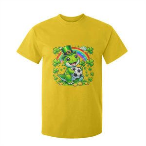 Cute Dinosaur Soccer Player T Shirt For Kid St Patricks Day Dino Lover TS12 Daisy Print Your Wear
