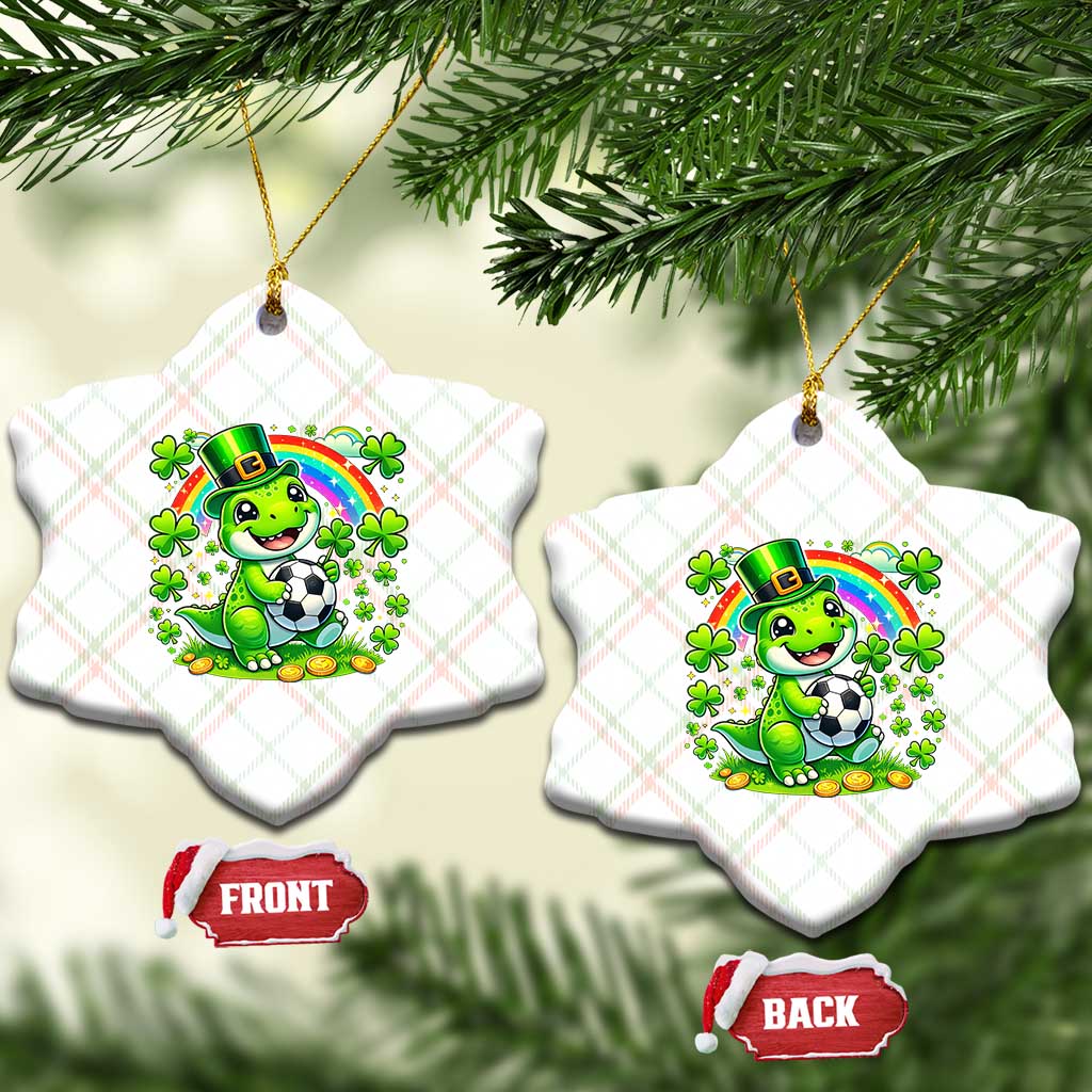 Cute Dinosaur Soccer Player Ceramic Ornament St Patricks Day Dino Lover TS12 Print Your Wear