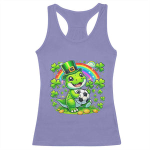Cute Dinosaur Soccer Player Racerback Tank Top St Patricks Day Dino Lover TS12 Violet Print Your Wear