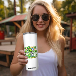 Cute Dinosaur Soccer Player Skinny Tumbler St Patricks Day Dino Lover TS12 Print Your Wear