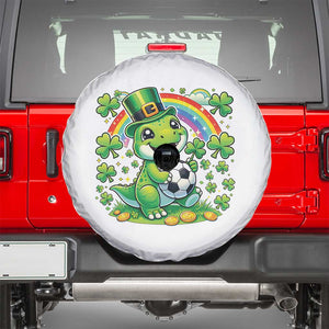 Cute Dinosaur Soccer Player Spare Tire Cover St Patricks Day Dino Lover TS12 White Print Your Wear