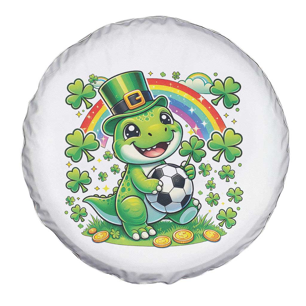 Cute Dinosaur Soccer Player Spare Tire Cover St Patricks Day Dino Lover TS12 Print Your Wear