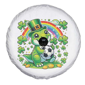 Cute Dinosaur Soccer Player Spare Tire Cover St Patricks Day Dino Lover TS12 Print Your Wear