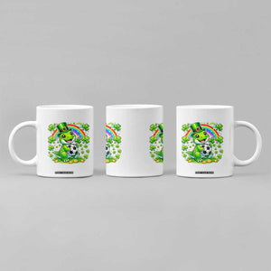 Cute Dinosaur Soccer Player Coffee Mug St Patricks Day Dino Lover TS12 Print Your Wear