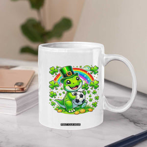 Cute Dinosaur Soccer Player Coffee Mug St Patricks Day Dino Lover TS12 Print Your Wear