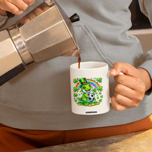 Cute Dinosaur Soccer Player Coffee Mug St Patricks Day Dino Lover TS12 Print Your Wear
