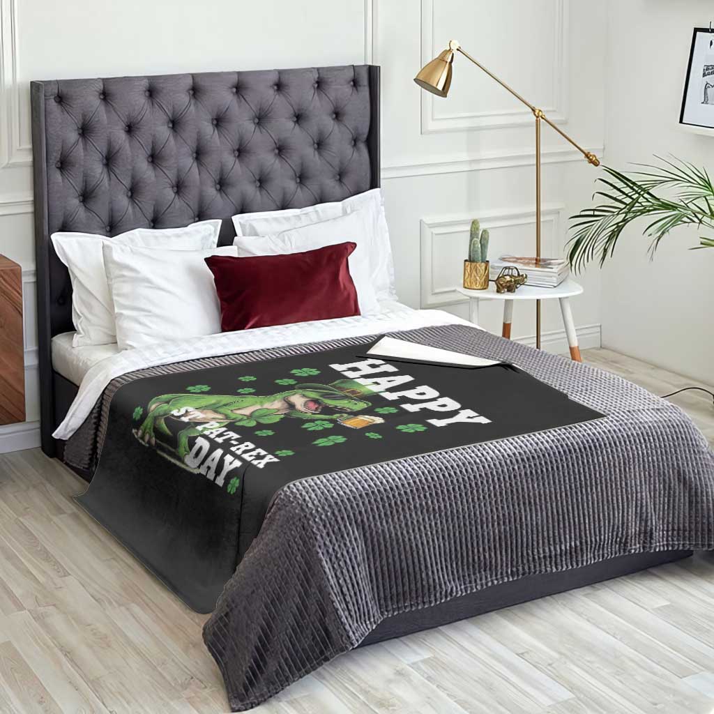 Happy St Pat Rex Day Throw Blanket Funny Dinosaur Drinking Beer TS12 Print Your Wear