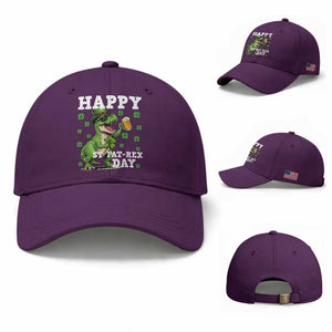 Happy St Pat Rex Day Baseball Cap Funny Dinosaur Drinking Beer TS12 Baseball Cap Universal Fit Purple Print Your Wear