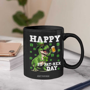 Happy St Pat Rex Day Coffee Mug Funny Dinosaur Drinking Beer TS12 Print Your Wear