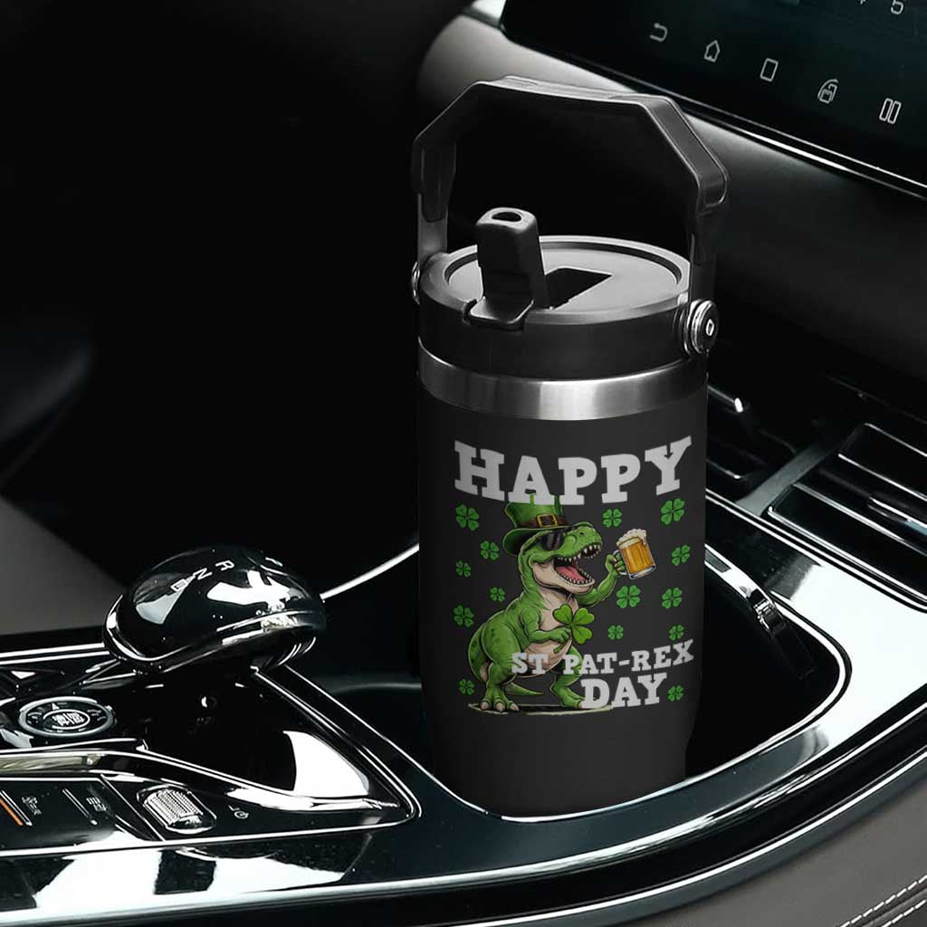 Happy St Pat Rex Day Flip Straw Tumbler Funny Dinosaur Drinking Beer TS12 Print Your Wear