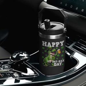 Happy St Pat Rex Day Flip Straw Tumbler Funny Dinosaur Drinking Beer TS12 Print Your Wear