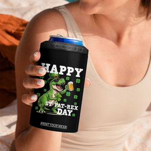 Happy St Pat Rex Day 4 in 1 Can Cooler Tumbler Funny Dinosaur Drinking Beer TS12 Print Your Wear