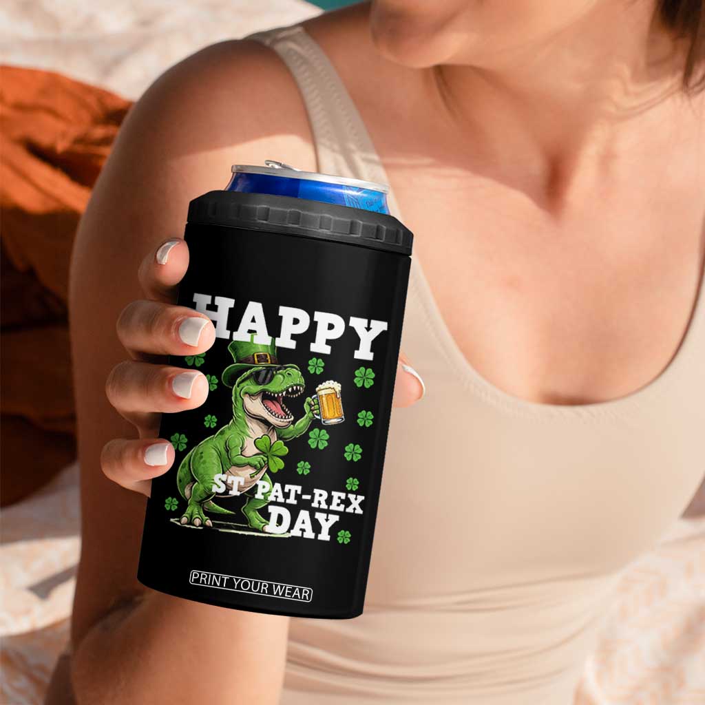 Happy St Pat Rex Day 4 in 1 Can Cooler Tumbler Funny Dinosaur Drinking Beer TS12 Print Your Wear