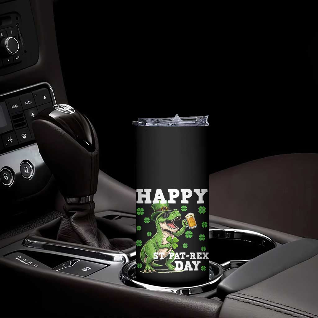 Happy St Pat Rex Day Skinny Tumbler Funny Dinosaur Drinking Beer TS12 Print Your Wear