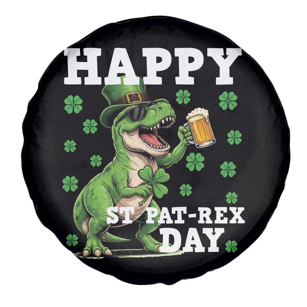 Happy St Pat Rex Day Spare Tire Cover Funny Dinosaur Drinking Beer TS12 Print Your Wear